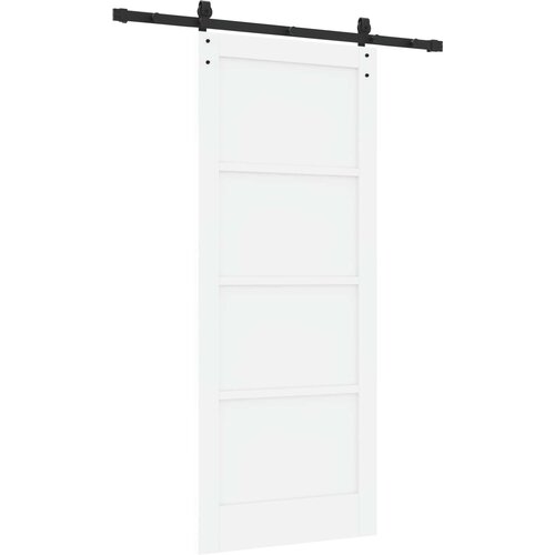 Klizna vrata Bijela 83 x 202 cm Masivna borovina Slike