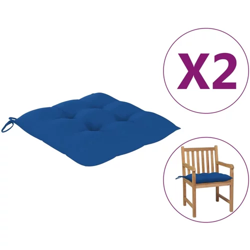 vidaXL Jastuci za stolice 2 kom plavi 50 x 50 x 7 cm od tkanine