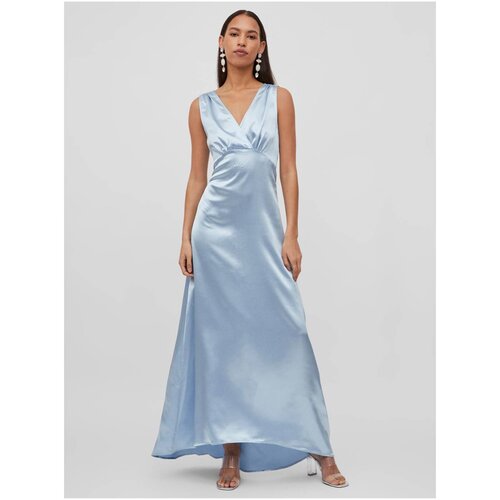 Vila light blue ladies satin maxi-dresses Sittas - Ladies Slike