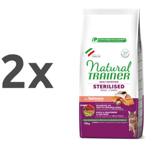 Natural trainer Cat Sterilised Adult, losos - različna pakiranja 2 x 10 kg Cene