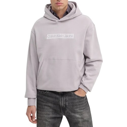 Calvin Klein Jeans Puloverji EMBROIDERED BOX HOOD J30J326147 Vijolična Cene