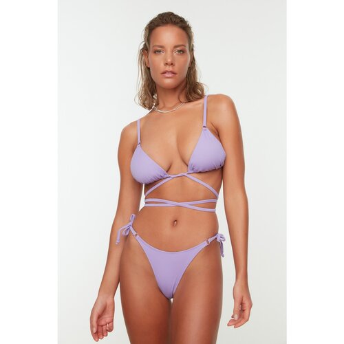 Trendyol Lilac Tie Detailed Bikini Bottoms Slike