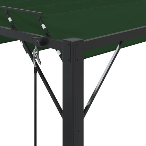 Gazebo s krovom s roletnom Zelena 3 x 4 x 2,14 m Slike