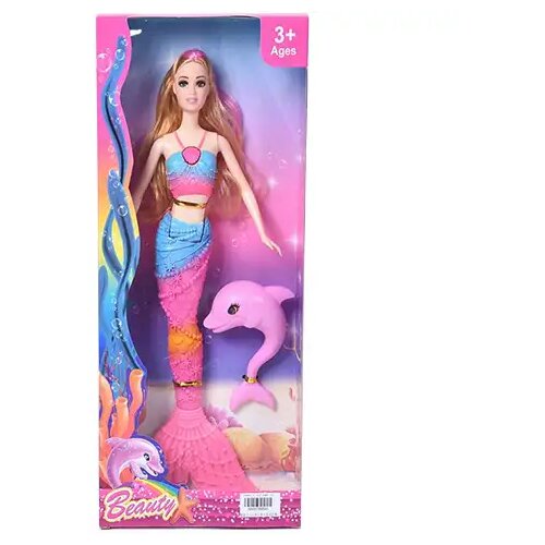 Magic Toys Plavokosa sirena sa dupinom 30 cm Slike