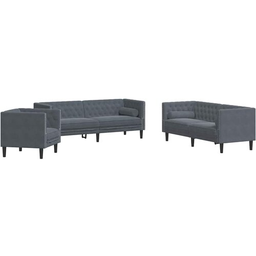  Kauč za dnevni boravak 3 pcs Tamno siva 194 x 74,5 x 70,5 cm Slike
