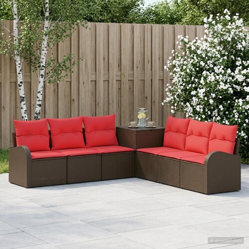  Set sofe 7 kom. Smeđa i crvena 124 x 62 x 69 cm Cijene