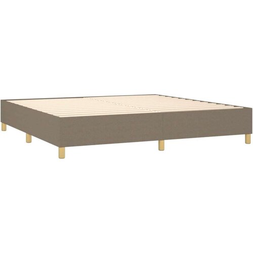  Krevet box spring s madracem LED smeđesivi 200x200 cm tkanina Slike