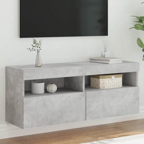 vidaXL Stenska TV omarica z LED lučkami betonsko siva 100x30x40 cm Cene
