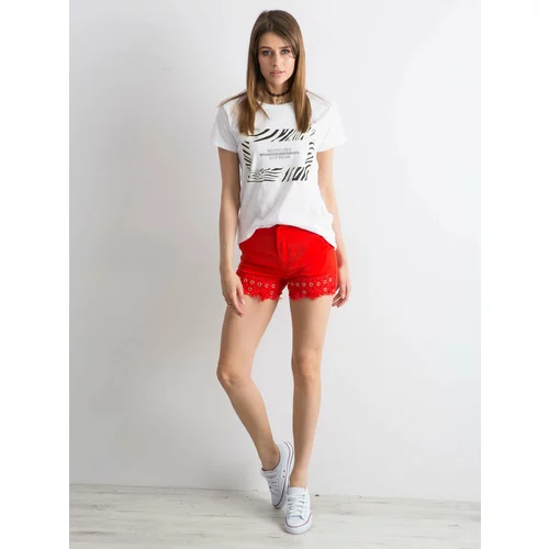 Fashion Hunters Elegant red shorts with pockets