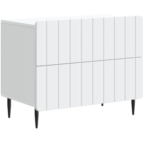 vidaXL Nočna omarica Bela 62 x 34,5 x 49,5 cm Inženirski les, (5000298697) Cene