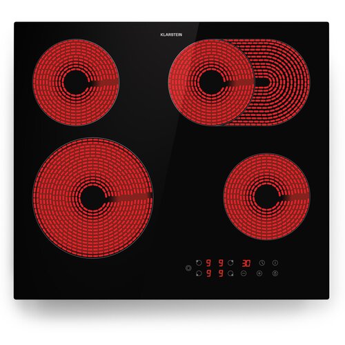 Klarstein Virtuosa 4, ploča za kuhanje, 60 cm, 6500 W, dvije zone, Pluszone, timer, staklokeramika Cijene