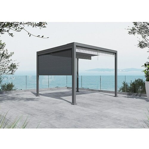 SUNFUN Paviljon sa sjenilom na namatanje Milos (Š x D: 294 x 294 cm, Night-Grey, Aluminij/PVC/Staklena vlakna, 2 -dij.) Cene