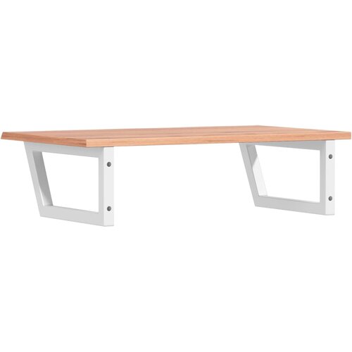 Zidna polica za umivaonik od čelika i masivne hrastovine Smeđa 80 x 50 x 2 cm Slike