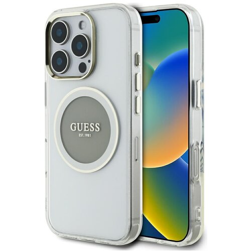 Guess OVITEK IML KOVINSKI CIRCLE ZA IPHONE 16 PRO MAX Z MAGNETNIM ZAPIRANJEM, (5000014028) Cene