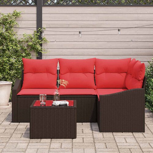  Set sofe 5 kom. Smeđa poliratan 178,5 x 123,5 x 85 cm Slike