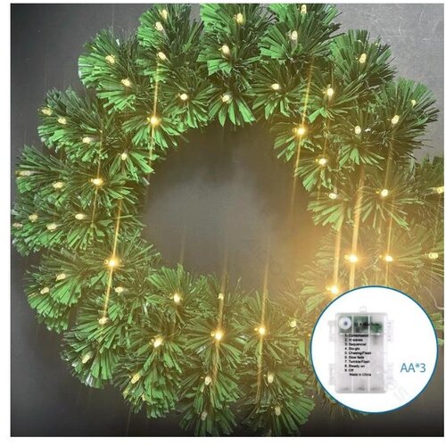 Aigostar LED spolja&amp;scaron;nji božićni venac 72xLED/3xAA prečnik 50cm IP44 topla bela Slike