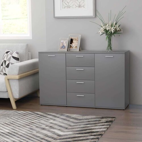  Komoda siva 120 x 35 5 x 75 cm od konstruiranog drva Slike
