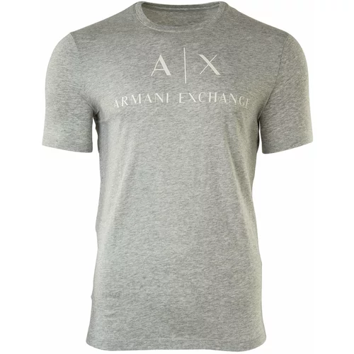 Armani Exchange Majica svetlo siva / bela