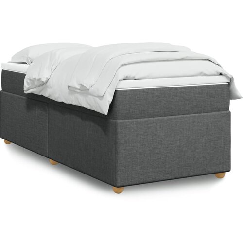 VidaXL Box spring postelja z vzmetnico temno siva 90x200 cm blago Slike