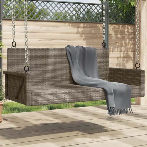 vidaXL Gugalna klop siva 119x56x48 cm poli ratan Cene