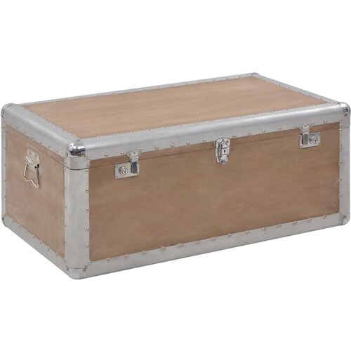  Kutija za pohranu od masivne jelovine 91 x 52 x 40 cm smeđa Slike
