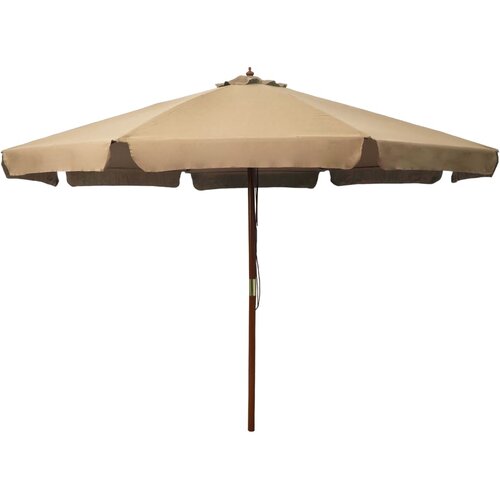 VidaXL Zunanji senčnik z lesenim drogom 330 cm taupe Slike