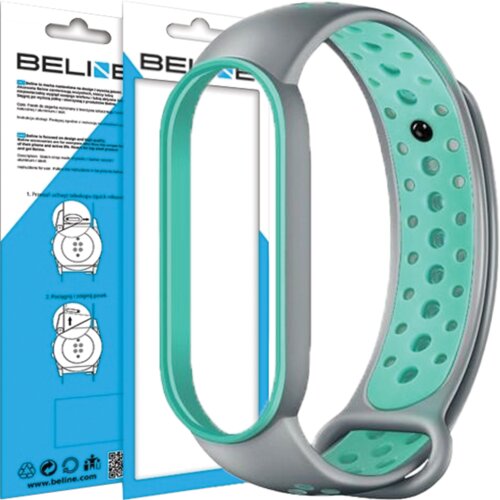 Beline design trak za mi band 7/6/5 sivo-zelen / sivo-zelen, (21973683) Cene