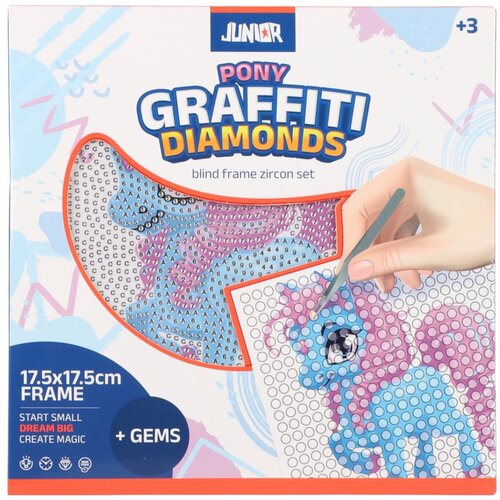 Junior Graffiti diamonds, blind ram sa bockalicama, poni, bela, 17,5x17,5cm Cene