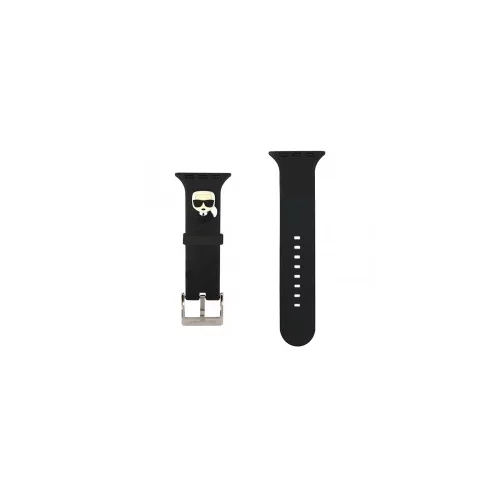 Karl Lagerfeld Silikonski pašček za uro KLAWLSLKK za Apple Watch 42 / 44 mm / 45 - Karls Head črn