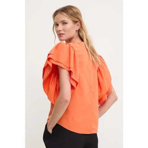 Answear Lab Bombažna majica ženska, oranžna barva