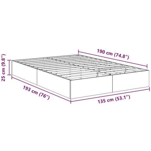  Otoman krevet s pohranom Bijelo 193 x 120 x 25 cm Iverica - Bijelo 135 x 190 cm Slike