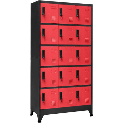 VidaXL Omara s ključavnico antracitna in rdeča 90x40x180 cm jeklo Slike
