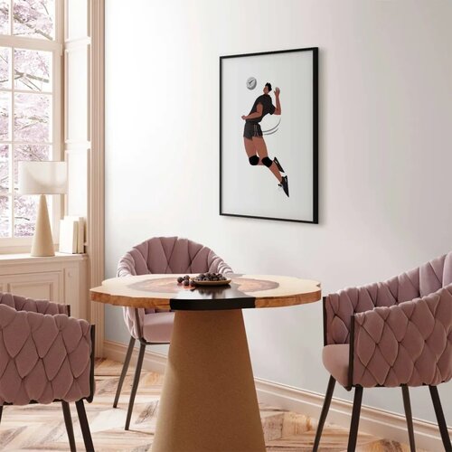  Plakat - Volleyball Player on a Light Background - Illustration 29.7x42 Crni okvir Slike