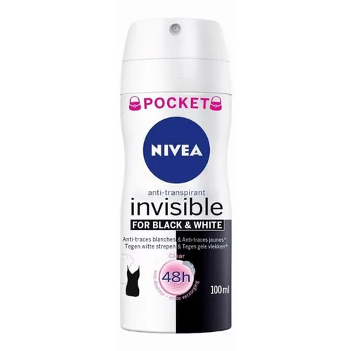 Nivea Invisible Black & White Clear antiperspirant v pršilu za ženske 100 ml