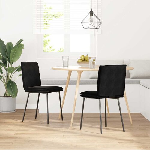 Maison Chic Jedilni stoli - Vzorci stoli 2 kosa črn žamet A222, (22032173) Slike