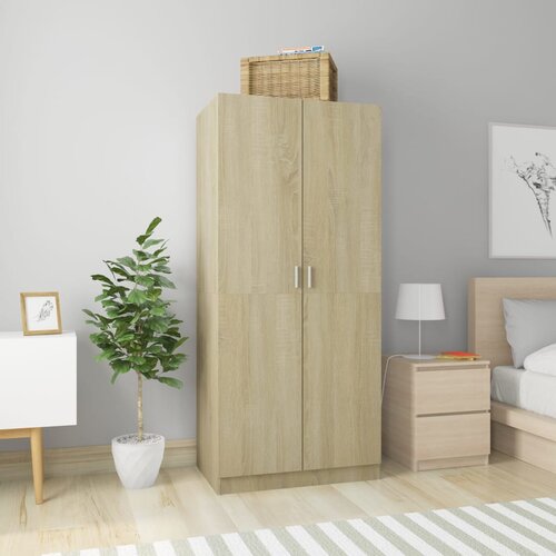  Garderobna omara sonoma hrast 80x52x180 cm iverna plo&amp;scaron;ča Slike