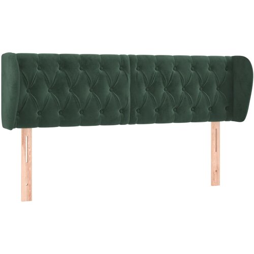 Maison Chic posteljno vzglavje - vzglavna omarica - nočna omarica z u&amp;scaron;esi temno zeleno 147x23x78/88 cm žamet, (21712352) Slike