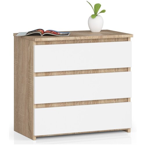 AKORD KOMODA CL3 3SZ CLP OAK SONOMA / BELA, (21702820) Slike
