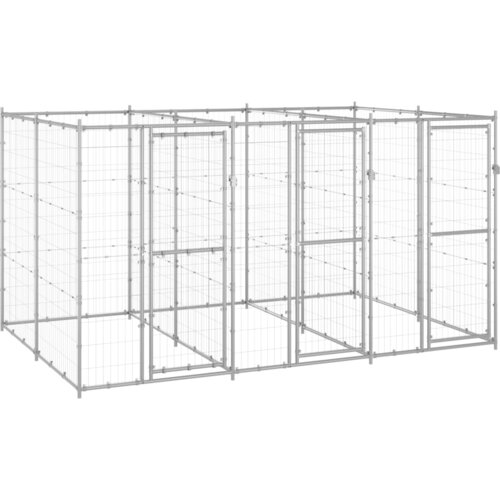 vidaXL Zunanji pasji boks pocinkano jeklo 7,26 m² Cene