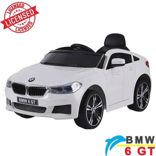BMW 6 GT - Licencirani auto na akumulator - Meke gume + kožno sedi&scaron;te - Beli Cene