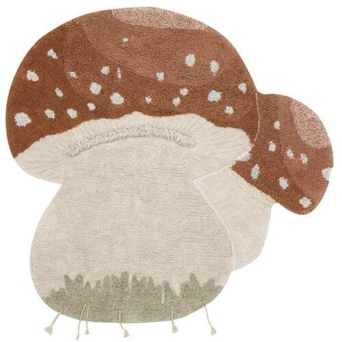 Lorena Canals Opečnato oranžna/kremno bela pralna/ročno tkana bombažna otro&amp;scaron;ka preproga 120x120 cm Boletus &amp;ndash; Slike