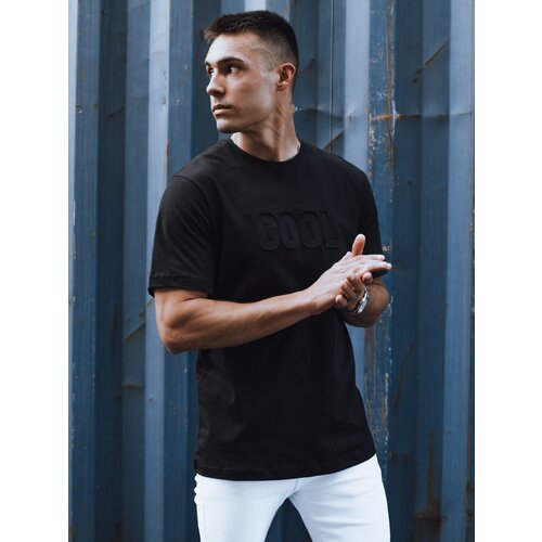 DStreet T-shirt męski z nadrukiem czarny Slike