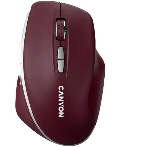 Canyon MW-21, 2.4 GHz Wireless mouse ,with 7 buttons, DPI 80012001600, Battery: AAA*2pcs,Burgundy Red,72*117*41mm, 0.075kg ( CNS-CMSW21BR ) Cene