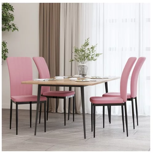  Jedilni stoli 4 kosi roza žamet