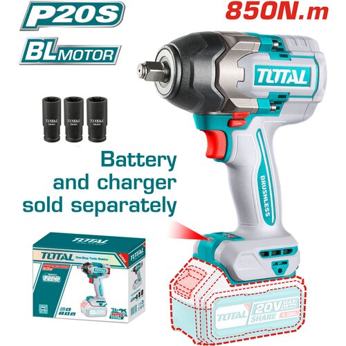 Total akumulatorski udarni odvijač 850Nm/1/2&amp;quot;/ INDUSTRIAL (Bez baterije) (TIWLI20851) Slike