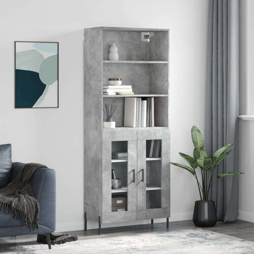  Visoka komoda siva betona 69 5x34x180 cm od konstruiranog drva Cijene