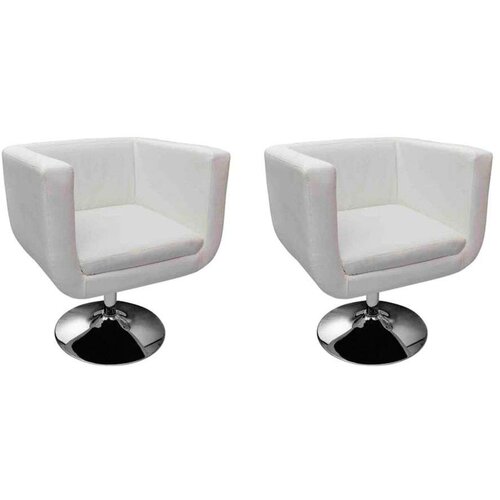  Barski stoli 2 kosa belo umetno usnje, (20817325) Cene