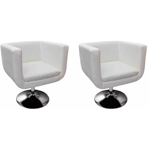  Barski stoli 2 kosa belo umetno usnje, (20817325)