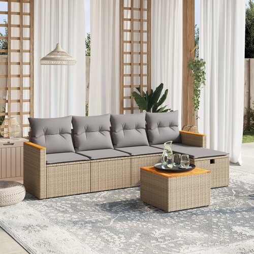 vidaXL 6-dijelni set vrtnih sofa s jastucima bež od poliratana Cene