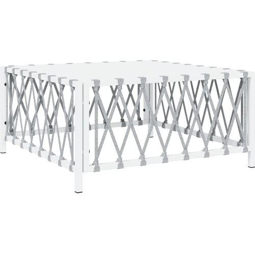 VidaXL Vrtna miza bela 70x70x34 cm tkanina, (20665426) Slike